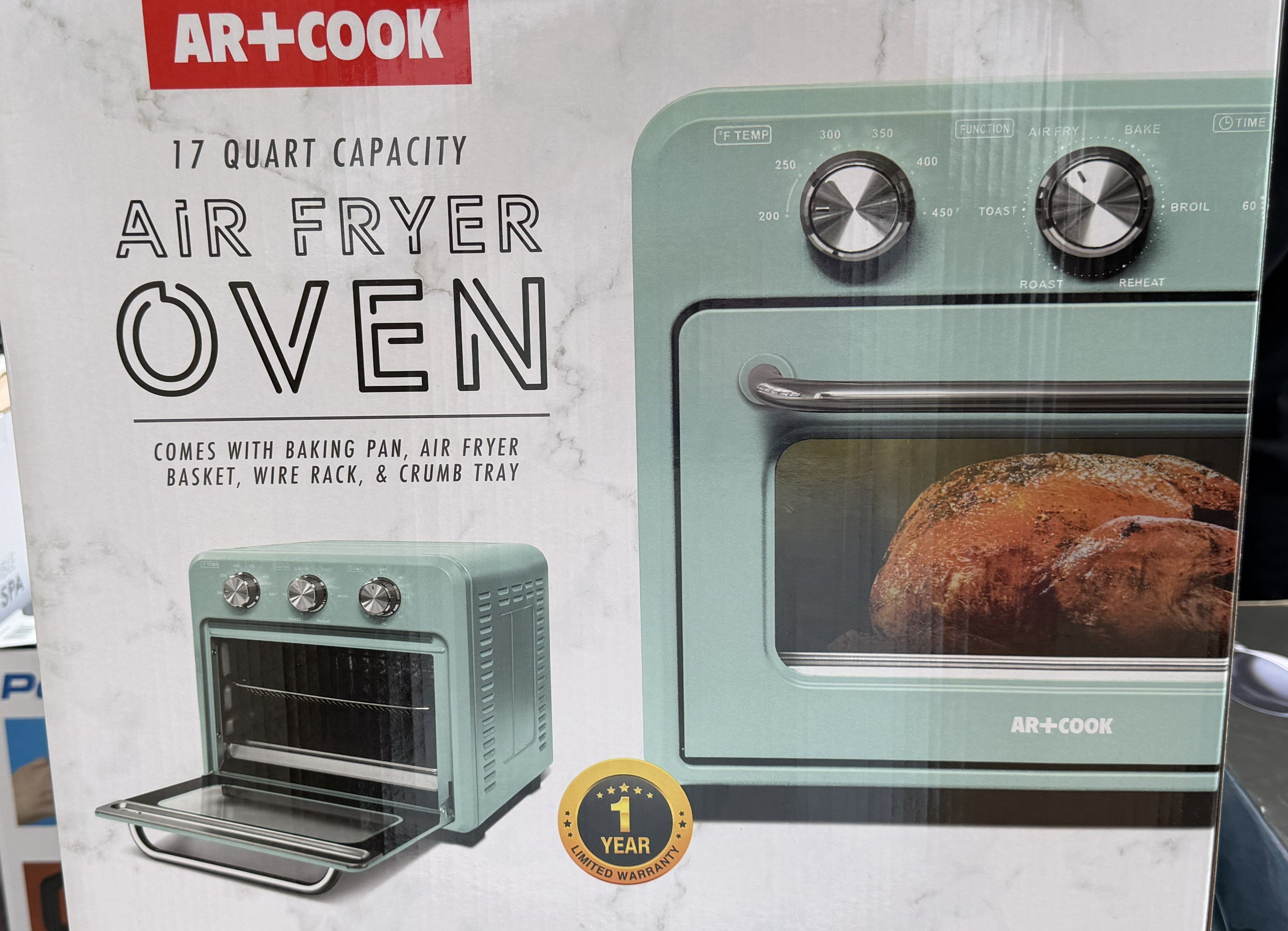 AR+COOK 17-Quart Retro Air Fryer Toaster Oven