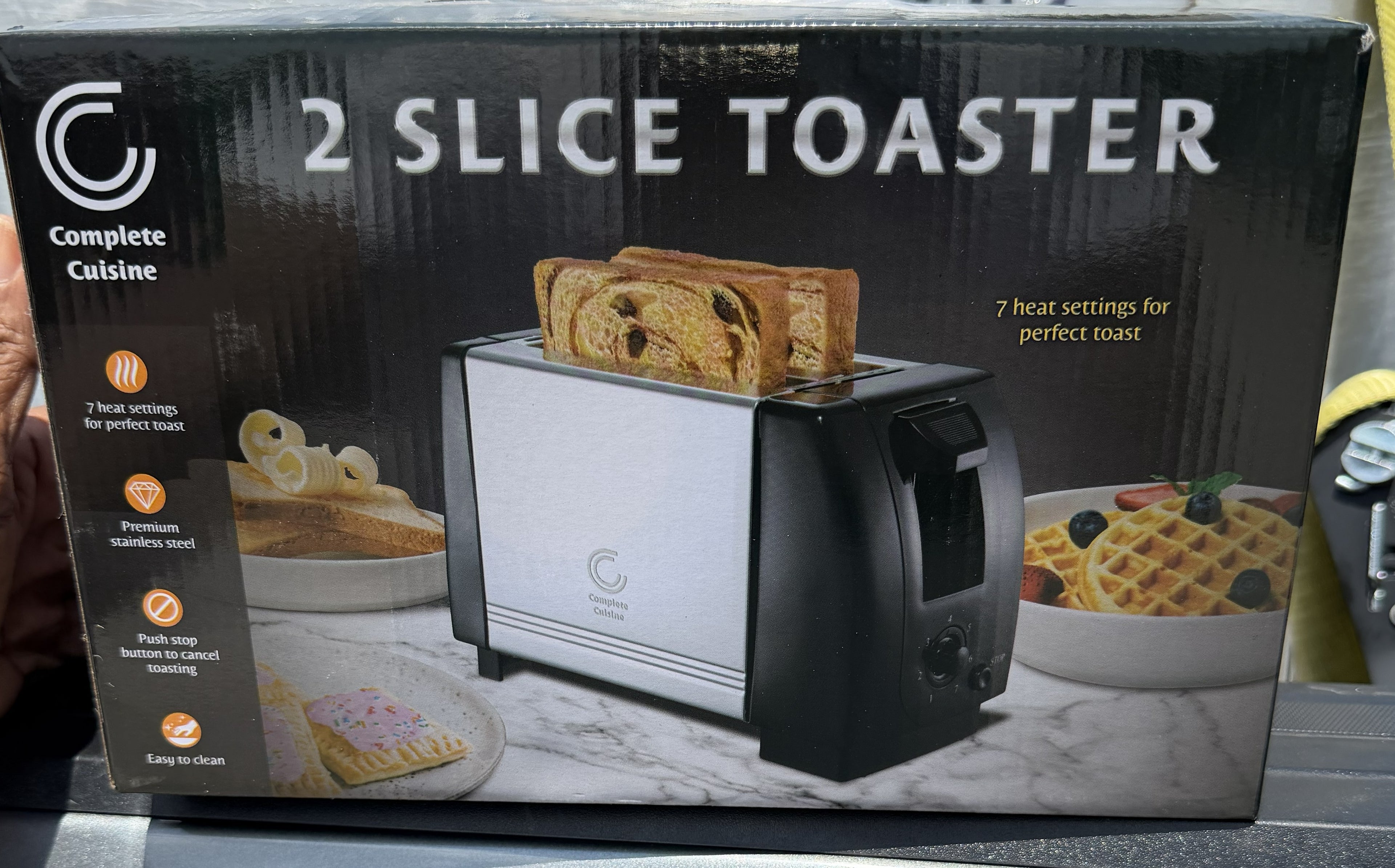 Complete Cuisine 2-Slice Stainless Steel Toaster
